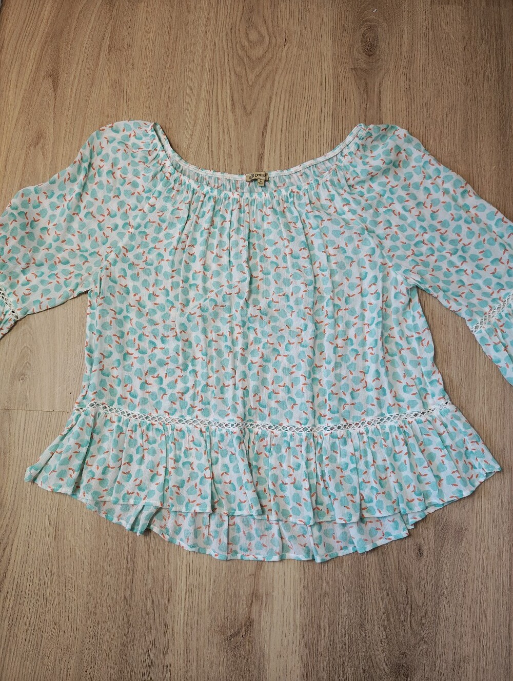 Democracy Floral Poet Blouse Size Large